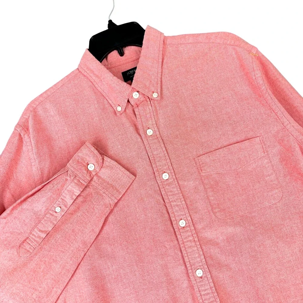 J.Crew Oxford Dress Shirt Mens L Long Sleeve Chest Pocket Business Casual Wear‎